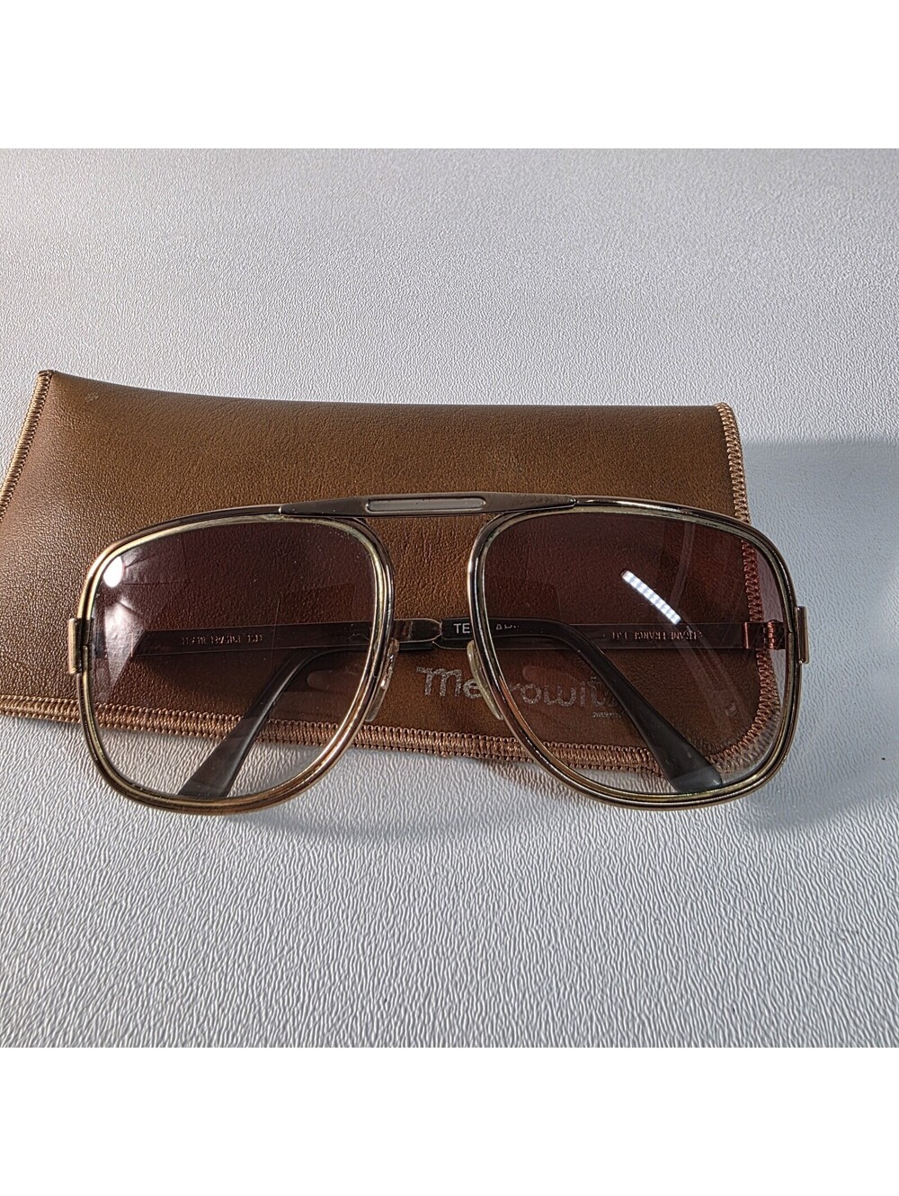 Vintage 70s Ted Lapidus Paris Sunglasses Frame France LJF Meyrowitz Case Aviator